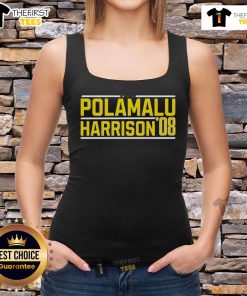 Top Pittsburgh Steelers Polamalu Harrison 08 tank top featuring iconic team colors and player graphics for fans.