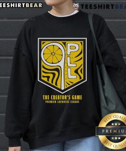 Alt Text: Top PLL Indigenous Heritage sweatshirt featuring The Creator's Game design for Premier Lacrosse League fans.