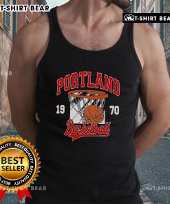 Vintage 1970 Portland Basketball tank top featuring classic design and retro colors, perfect for sports enthusiasts.