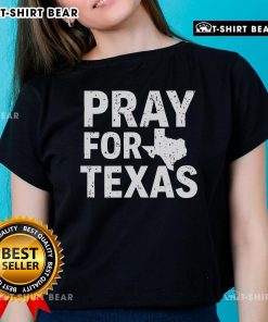 Alt Text: Top Pray For Texas Shirt - Camp Mystic Flood Support Tee honoring missing campers, Texas Strong ladies' style.