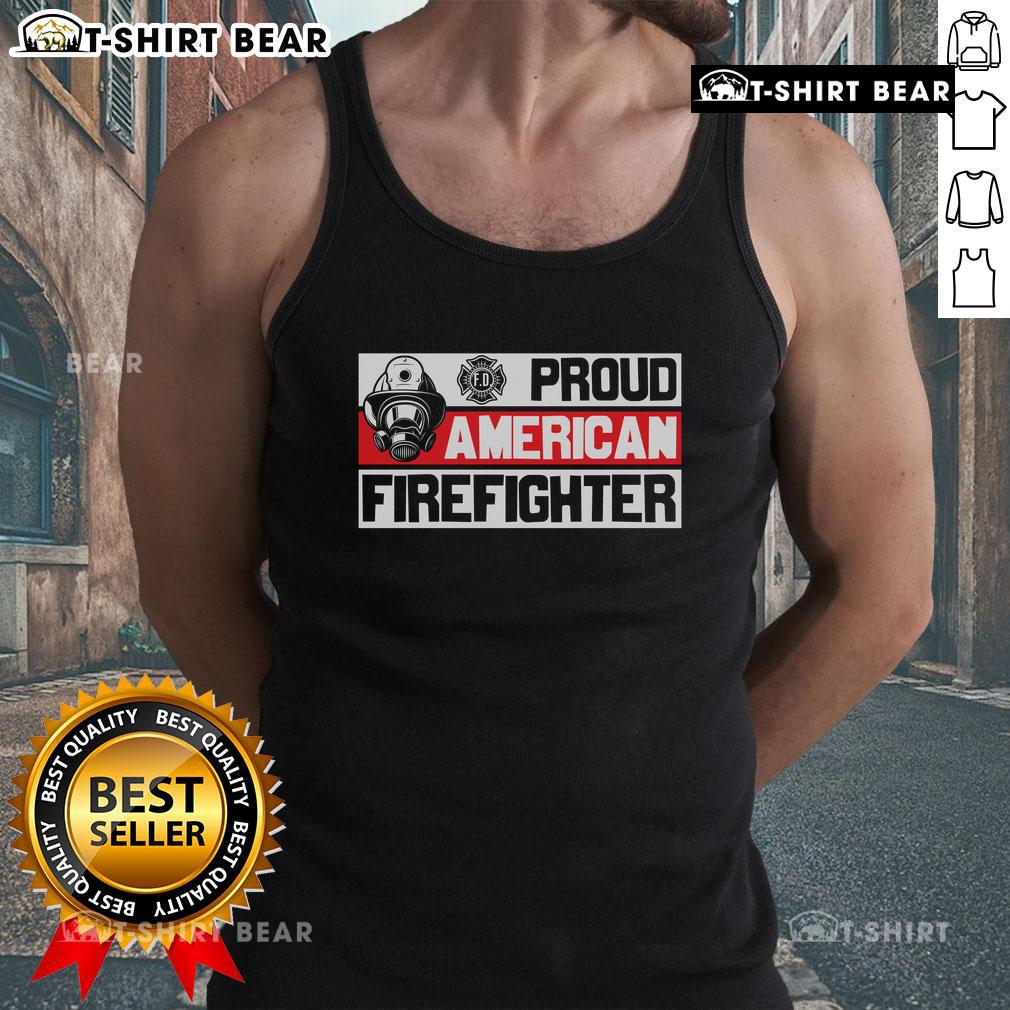 Top Proud American Firefighter Tank Top Alt Text: Proud American firefighter tank top featuring a bold design, perfect for showing support and pride in the fire service.