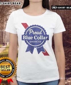 Top Proud Blue Collar American Ladies Tee featuring a stylish design for hardworking women celebrating American pride.