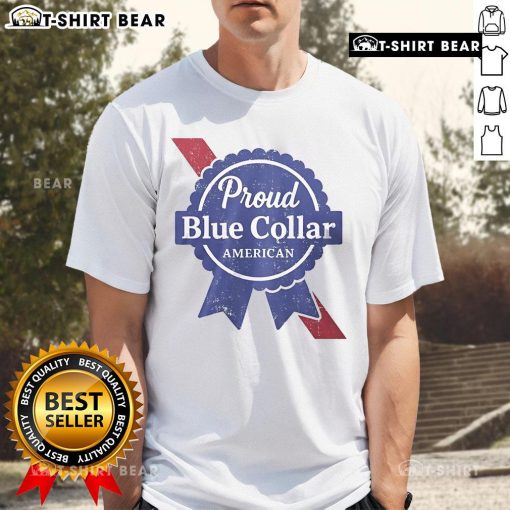 Top Proud Blue Collar American T-Shirt featuring bold graphics and a comfortable fit, perfect for patriotic wear.