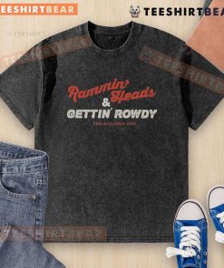 Top Rammin Heads and Gettin Rowdy washed t-shirt featuring graphic design for casual style enthusiasts.