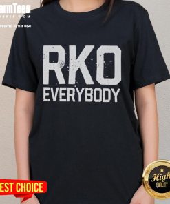 Randy Orton RKO graphic on a stylish ladies tee, perfect for wrestling fans and casual wear enthusiasts.