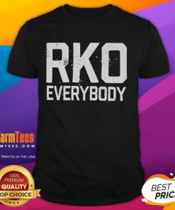 Alt Text: Top Randy Orton RKO Everybody T-Shirt featuring bold graphics and vibrant colors, perfect for wrestling fans.