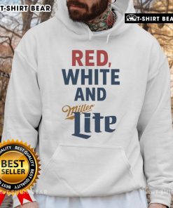 Top Red White and Miller Lite 4th of July hoodie featuring festive patriotic design for summer celebrations.
