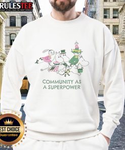 Top Refugee Week x Moomin Community sweatshirt featuring vibrant designs celebrating unity and support for refugees.