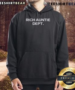 Stylish Top Rich Auntie Dept hoodie in black, featuring vibrant lettering, perfect for trendy and fashionable outfits.