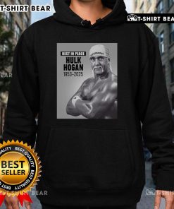 Top RIP Hulk Hogan Rest In Peace 1953-2025 Hoodie featuring bold graphic design for wrestling fans.