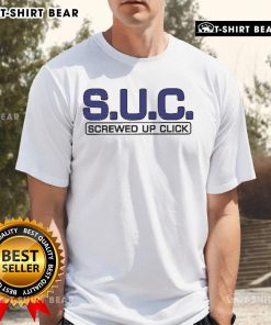 Top S.U.C. Screwed Up Click T-Shirt featuring bold graphics and a stylish design for hip-hop fashion enthusiasts.