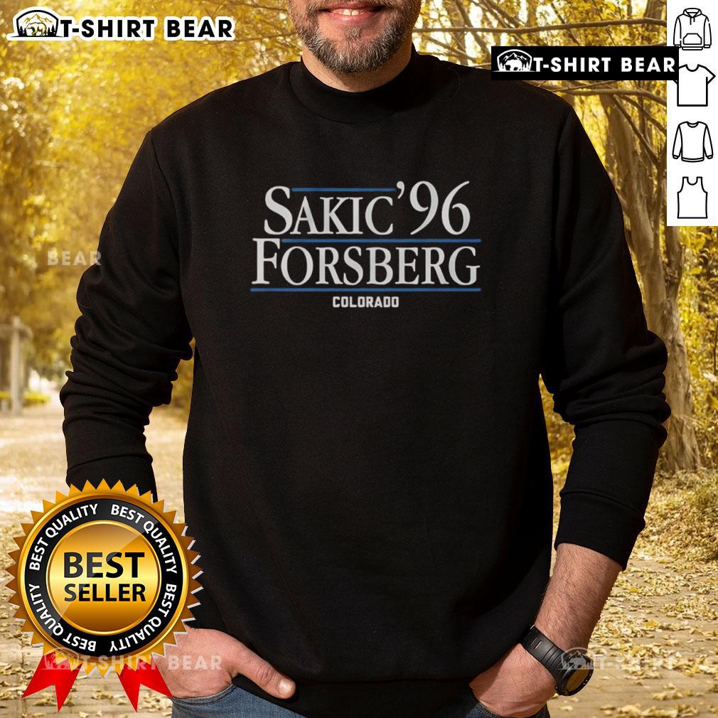 Top Sakic Forsberg '96 Colorado Sweatshirt Top Sakic Forsberg 96 Colorado sweatshirt featuring classic team colors and iconic player graphics for hockey fans.