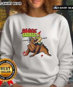 Cozy Top Savage Gnomes Sweatshirt featuring playful gnome graphics, perfect for casual wear and gnome enthusiasts.