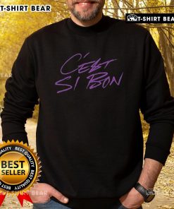 Stylish Top Say She She C'est Si Bon sweatshirt in vibrant colors, perfect for casual wear and fashion lovers.