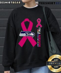 Top Seattle Seahawks X Cancer Awareness 'I'm A Survivor' sweatshirt showcasing team spirit and support for cancer survivors.