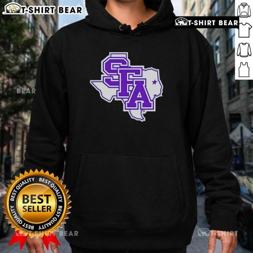 Top SFA Primary Logo Texas Hoodie featuring vibrant colors and a stylish design for proud Stephen F. Austin fans.