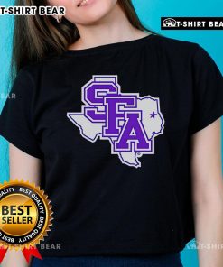 Top SFA Primary Logo on a Texas Ladies Tee, showcasing school spirit and style for fans and alumni.