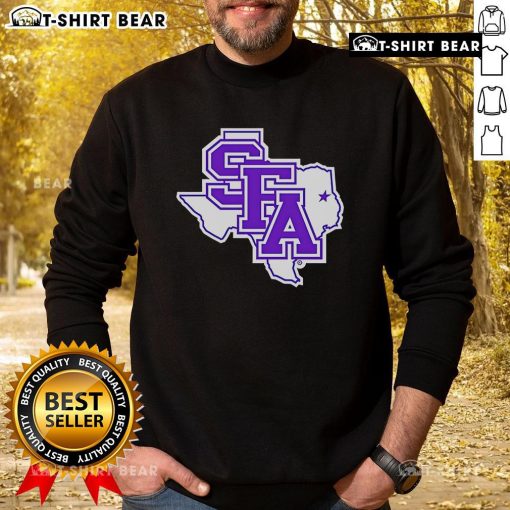 Top SFA Primary Logo Texas sweatshirt featuring a bold design and vibrant colors for school spirit and comfort.