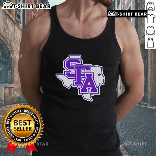 Top SFA Primary Logo Texas tank top featuring a bold design and vibrant colors, perfect for fans and casual wear.