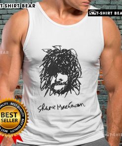 Alt Text: Self-portrait of Shane MacGowan wearing a tank top, showcasing his unique style and artistic expression.