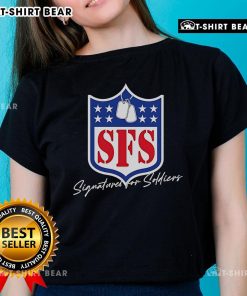 Alt Text: Top Signatures For Soldiers Gridiron Logo ladies tee featuring a stylish design for sports enthusiasts.