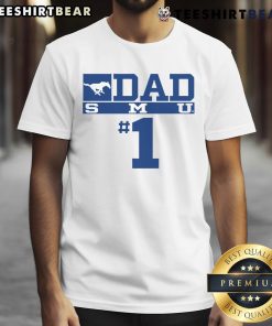 Top SMU Mustangs No 1 Dad T-Shirt featuring vibrant team colors and a bold graphic design, perfect for proud fathers.
