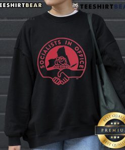 Cozy sweatshirt featuring 'Top Socialists in Office' graphic, perfect for political enthusiasts and activists.
