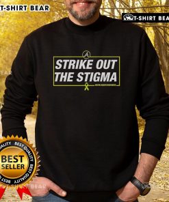 Top Spencer Schwellenbach Strike Out The Stigma Braves sweatshirt featuring bold graphics and a stylish design.