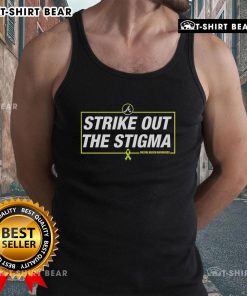 Alt Text: Top Spencer Schwellenbach Strike Out The Stigma Braves tank top featuring a stylish design and bold graphics.