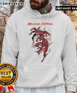 Top Spiderman and Venom Maximum Carnage hoodie featuring vibrant artwork and stylish design for comic book fans.