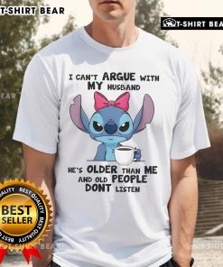 Top Stitch 'I Can't Argue With My Husband' T-Shirt design featuring a playful quote, perfect for humorous couples' apparel.