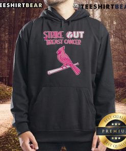 St. Louis Cardinals hoodie featuring 'Top Strike Out Breast Cancer' design, perfect for fans supporting cancer awareness.