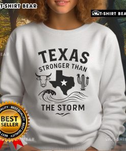 Top Texas Stronger Than The Storm Sweatshirt featuring a bold design, perfect for casual wear and showing Texas pride.
