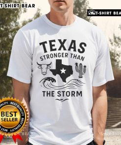 Top Texas Stronger Than The Storm T-Shirt featuring a bold design, perfect for Texas pride and resilience.