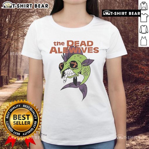 Top The Dead Alewives Ladies Tee featuring vibrant graphic design and comfortable fit, perfect for fans of the series.