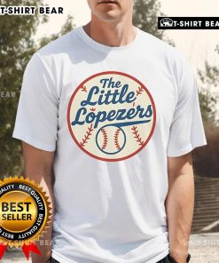 Top The Little Lopezers Baseball Logo T-Shirt featuring a vibrant logo on a stylish tee, perfect for fans of all ages.