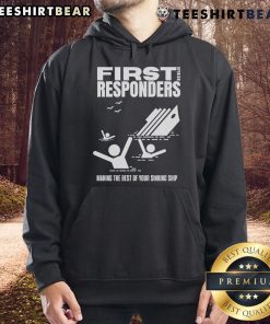 Alt Text: Cozy hoodie featuring 'Top The Mary Jo Pehl Show First Opinion Responders' design for fans of the show.