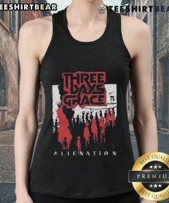 Top Three Days Grace Alienation 2025 Tour tank top featuring bold graphics and a stylish design for fans.