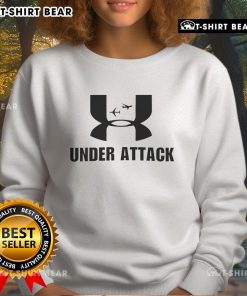 Top Under Attack 911 logo sweatshirt featuring a bold design, perfect for casual wear and showing support.