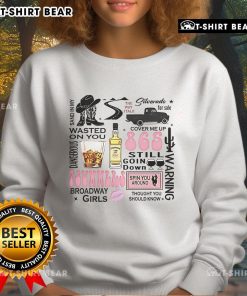Top Wallen Western Luke Combs bumper sweatshirt featuring 'Sand In My Wasted On You' for country music fans.