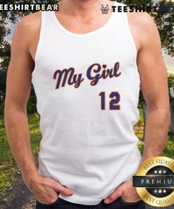 Top Wander Franco My Girl 12 Tank Top in vibrant colors, perfect for casual summer outfits and baseball fans.