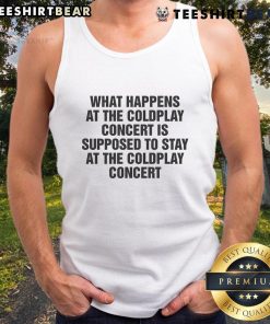 Stylish tank top featuring 'What Happens At The Concert' design, perfect for music lovers and festival-goers.