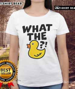 Top What The Duck Meme Ladies Tee featuring a fun graphic design perfect for casual wear and meme enthusiasts.