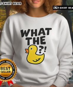 Top What The Duck Meme Sweatshirt featuring a humorous duck graphic and vibrant colors, perfect for meme lovers.