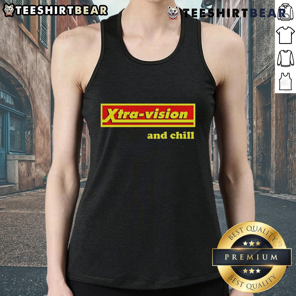 Top Xtra Vision And Chill Tank Top Trendy Top Xtra Vision and Chill Tank Top featuring a stylish design, perfect for casual summer outfits.