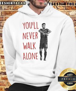 Diogo Jota hoodie featuring 'You'll Never Walk Alone' design, perfect for Liverpool fans and casual wear.