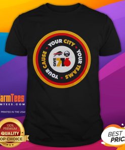 Buffalo Bills T-Shirt featuring 'Top Your City Your Team Your Cause' slogan, perfect for fans supporting their team.