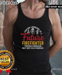 Future firefighter tank top for kids, featuring a tough design perfect for aspiring heroes, showcasing strength and style.