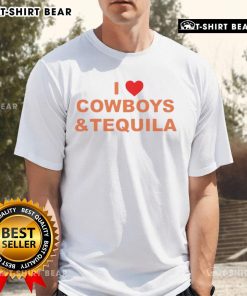 Nice I Love Cowboys And Tequila T-Shirt featuring a bold graphic design and vibrant colors, perfect for cowboy fans.