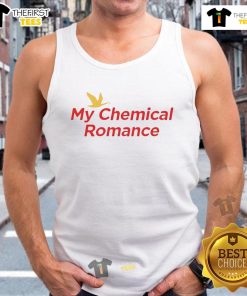 Official My Chemical Romance logo tank top featuring bold graphics in black and white for fans of the band.